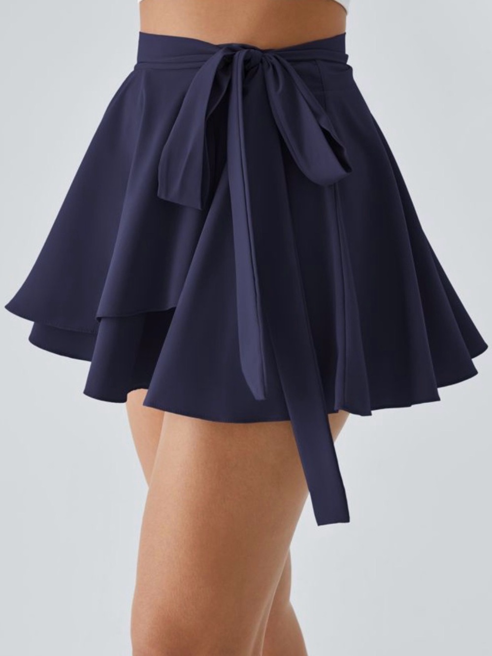 Halara Breezeful Navy Tie-Waist Flared Skirt